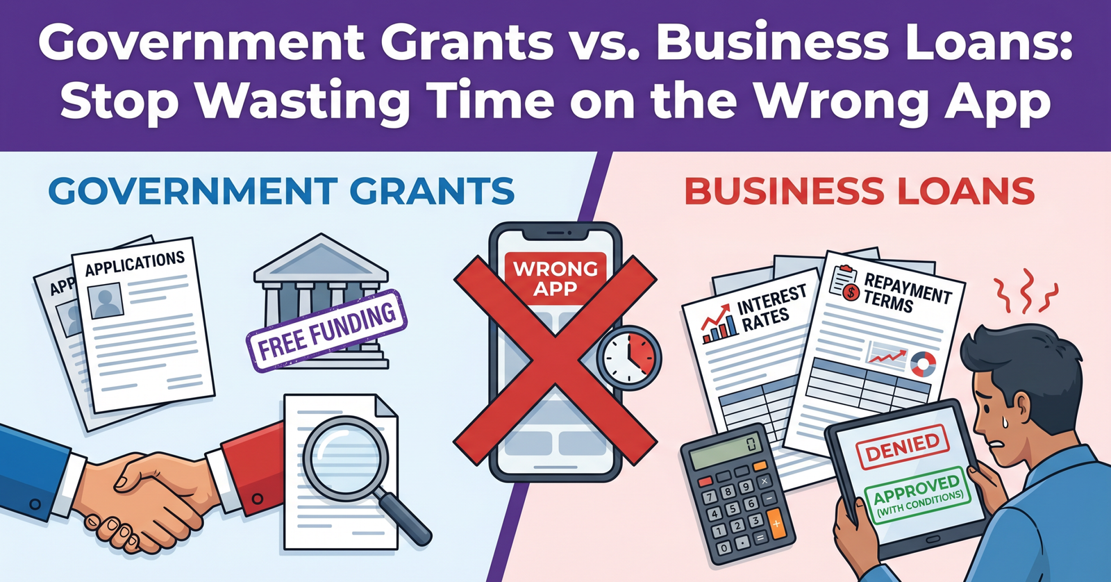 government grants vs business loans UK